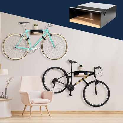 MOSHAY Bicycle Wall Mount S-Rack Bicycle Holder Aluminium Wood - Image 6