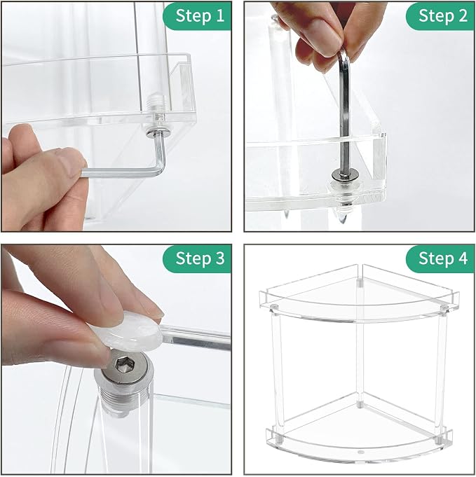 NPPLUS 2 Tier Acrylic Bathroom Counter Organizer, 2-Tier Corner Storage Shelf - Image 6