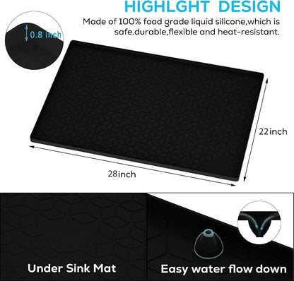 Under Sink Mat, Silicone Waterproof Under Sink Liner, Sink Cabinet Organizer - Image 2