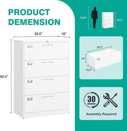 4 Drawer Lateral File Cabinet - Image 3