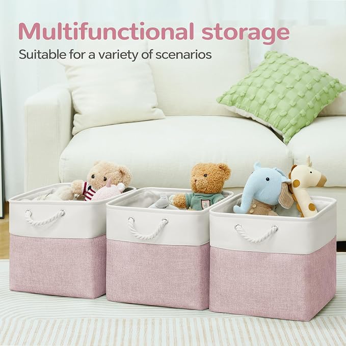 12x12 Inch Foldable Fabric Cube Storage Bins - Image 2