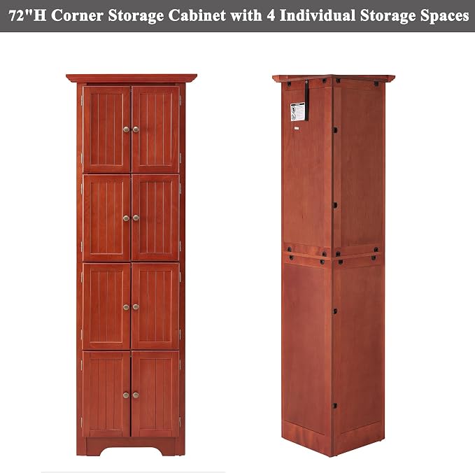 72" H Farmhouse Corner Storage Cabinet - Image 9