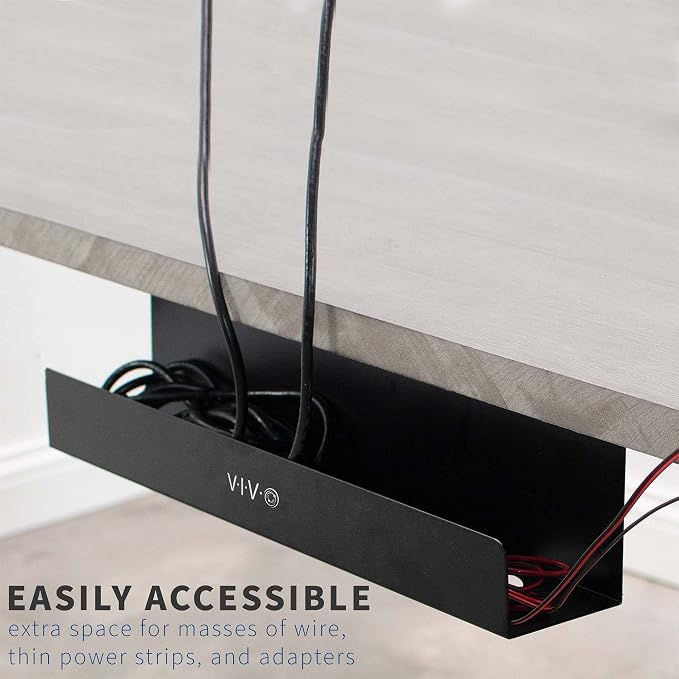 VIVO Under Desk 17 inch Cable Management Tray, Power Strip Holder, Cord - Image 4