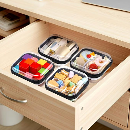 Sanwuta 6 Pcs Clear Hard Zipper Case Hard Plastic Zipper Pouches Transparent - Image 5