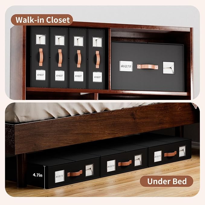 4 Pack Bed Sheet Storage Organizers- Premium Fabric Closet Organizer - Image 5