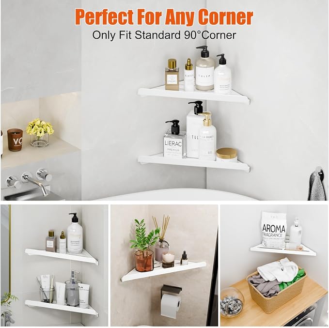 Fikoksol Shower Caddy, 2 Pack Bathroom Corner Shelf, Triangle Shelf Storage - Image 7