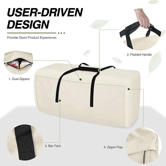 Porch Shield Outdoor Cushion Storage Bag 62 inch Waterproof Outside Storage Bags - Image 3