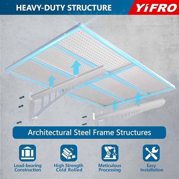 2-Pack 2x3ft Heavy Duty Garag e Wall Shelving, 500 lbs Load Capacity, Garage - Image 3