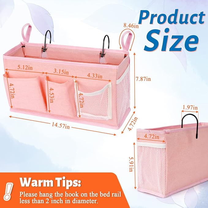 Loghot Bedside Caddy/Bedside Storage Bag Hanging Organizer - Image 6