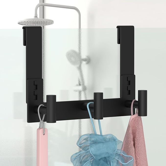 PMMASTO No-Drill Extra Long Shower Hooks, Fits 3/8" Thick Door, Heavy Duty - Image 4