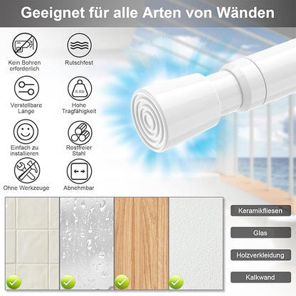 AIZESI Spring Tension Rods Adjustable 26 to 39 inch Tension Curtain Rod Small - Image 2