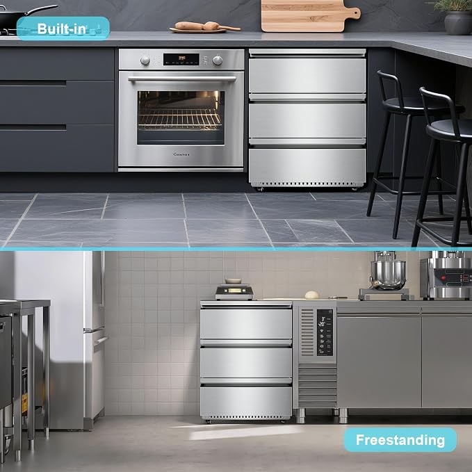 Drawer Refrigerator Outdoor Under Counter Stainless Steel 3 Drawers Beverage - Image 5