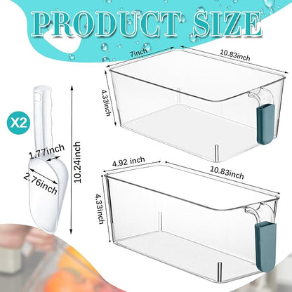 Havawish Ice Storage Bin and Flexible Scoop Set Plastic Freezer Bin - Image 2