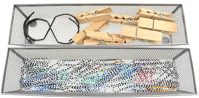HAHIYO Stackable Mesh Tray Cup 12 x 3 x 2 inches Sturdy Container - Image 5
