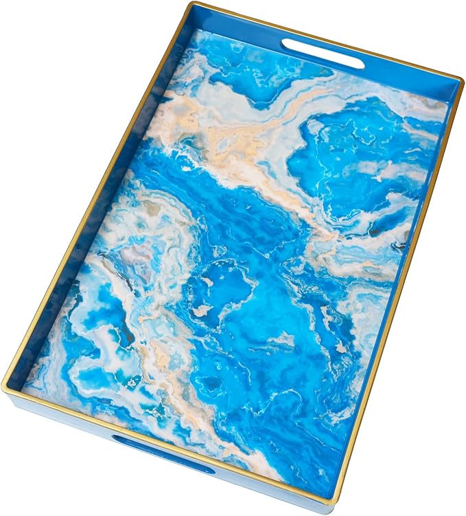 Spsyrine Serving Tray, Plastic Rectangular Coffee Table Tray - Image 6