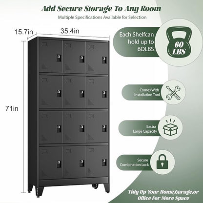 Metal Lockers for Employees-12 Doors Storage Locker - Image 3