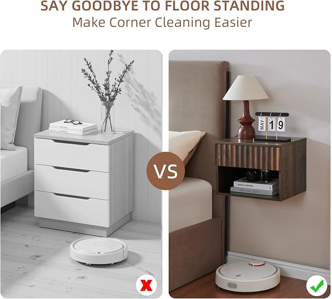 Floating Nightstand with Fluted Drawer - Image 4