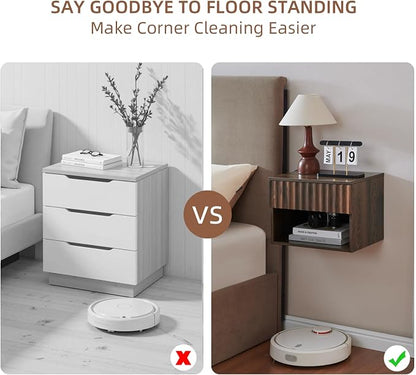 Floating Nightstand with Fluted Drawer - Image 4