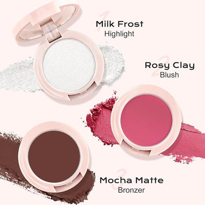 Color Nymph 3-IN-1 Face Palette, Ultra-Smoothy Creamy Blush Highlighter Bronzer - Image 3