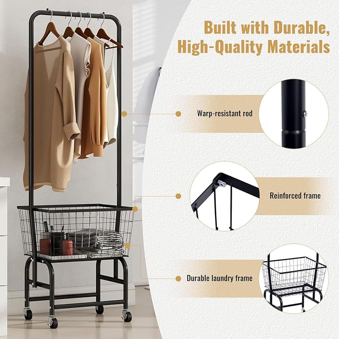 ALIMORDEN Rolling Laundry Cart - Image 4