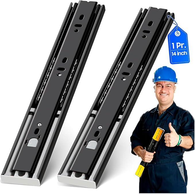 YENUO Push to Open Drawer Slides Full Extension 12–24 Inch 100 LB | Side Mount by YENUO