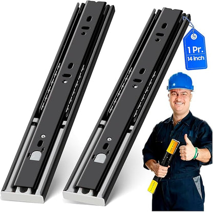 YENUO Push to Open Drawer Slides Full Extension 12–24 Inch 100 LB | Side Mount by YENUO