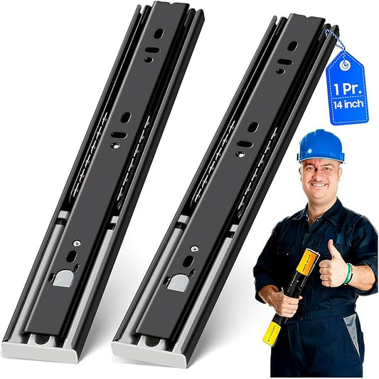 YENUO Push to Open Drawer Slides Full Extension 12–24 Inch 100 LB | Side Mount by YENUO