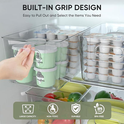 BALEINE Clear Plastic Storage Bins, Pantry Organization, BPA Free Stackable - Image 4