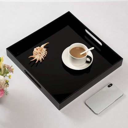 Glossy Black Acrylic Serving Tray - Image 3