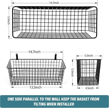 4 Set Hanging Wall Mount Storage Baskets - Image 4