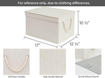 StorageWorks Storage Bins with Lids, Decorative Storage Boxes with Lid and Soft - Image 2