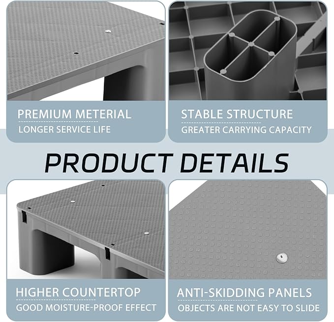 1 Pcs Plastic Pallet for Basement Storage Easy Stack Lightweight Floor Pallet - Image 3