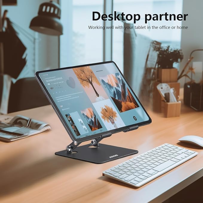 Tablet Stand Holder for Desk, Adjustable Desktop Tablet Holder, Foldable - Image 2
