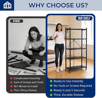 5 Tier Foldable Storage Shelf - Image 7