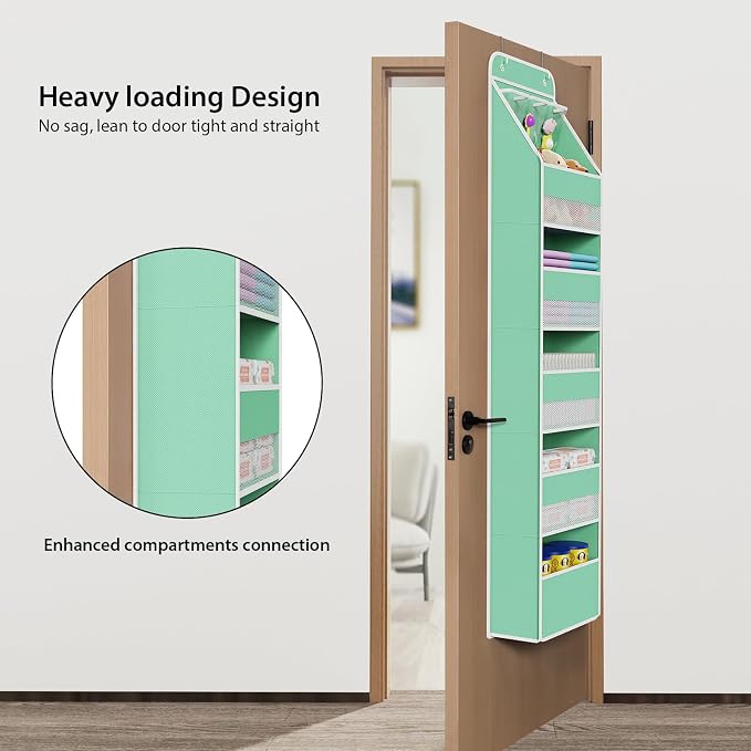 Univivi 6-Shelf Over Door Hanging Organizer Fabric Baby Door Storage - Image 2