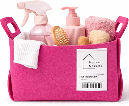 Collapsible Felt PINK Storage Basket by Unknown