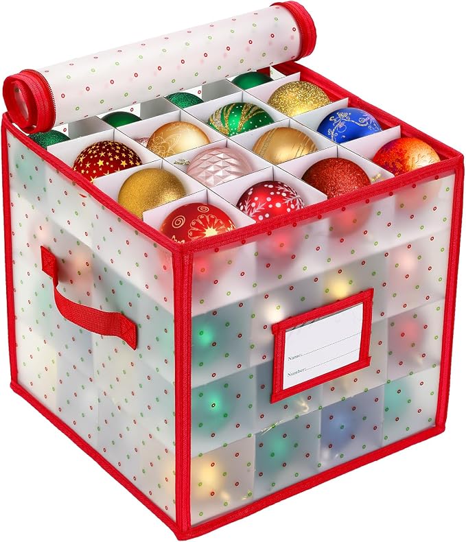 Christmas Tree Ball Organizer Ornament Storage Containers，Ornament Storage Box by BIEBOS