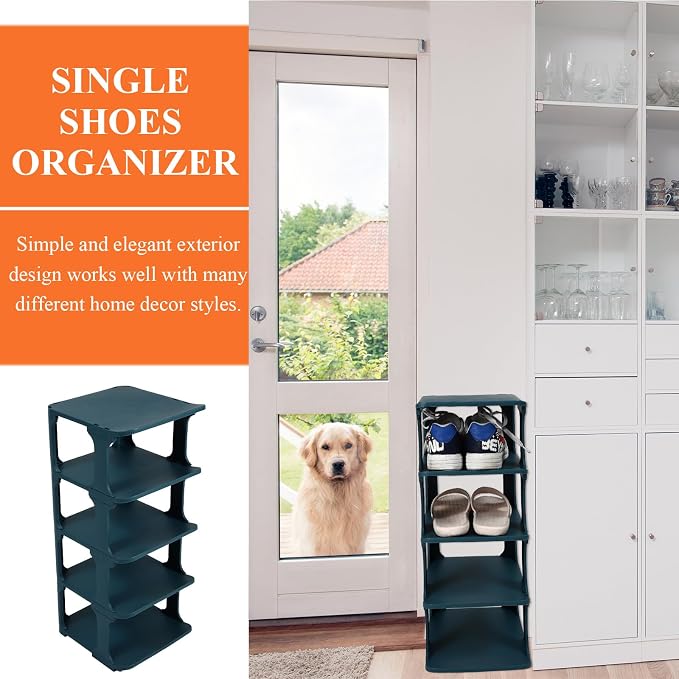 Garneck Multi-layer Plastic Shoe Organizer Rack Sturdy Walkway Storage Shelf - Image 8