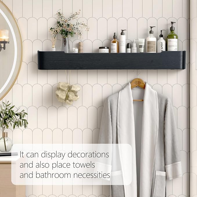 Coat Rack Wall Mount with Hidden Hooks Modern Key Holder Wood Entryway Hook - Image 6