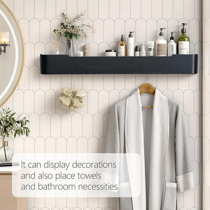 Coat Rack Wall Mount with Hidden Hooks Modern Key Holder Wood Entryway Hook - Image 6