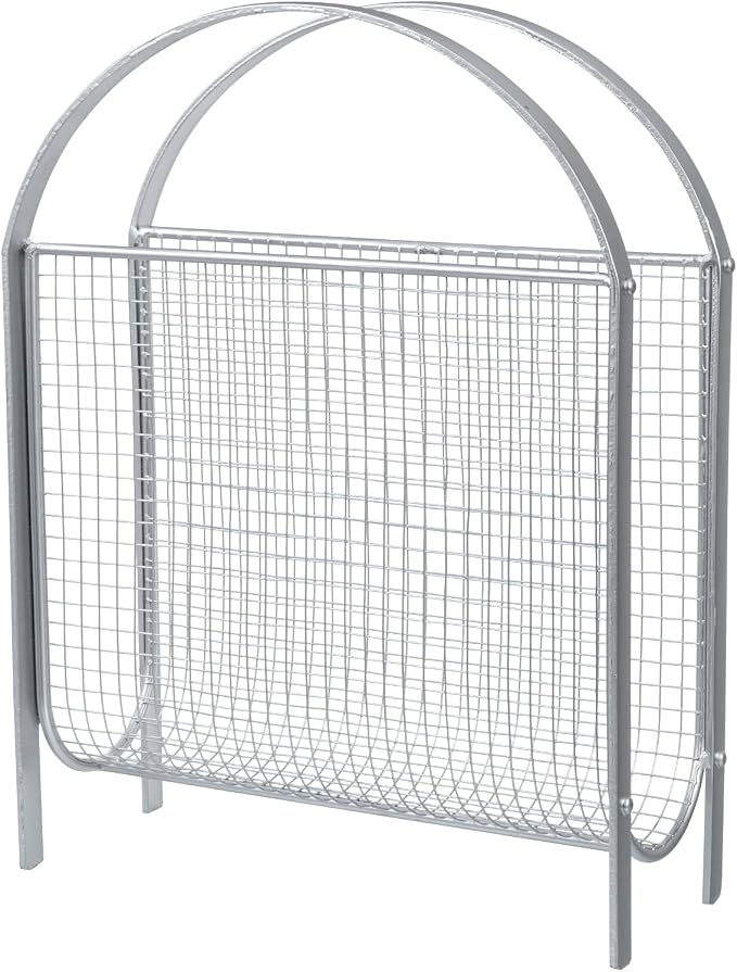 MyGift Mid-Century Design Magazine Rack, Matte Black Tone Metal Mesh - Image 7