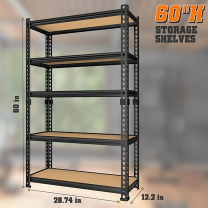 LEVELEVE 5-Tier Heavy Duty Storage Shelving Unit, 2020 lbs Capacity, Adjustable - Image 3