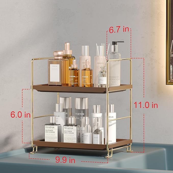 FSyueyun 2-Tier Bathroom Countertop Organizer, Bathroom Organizers and Storage - Image 2