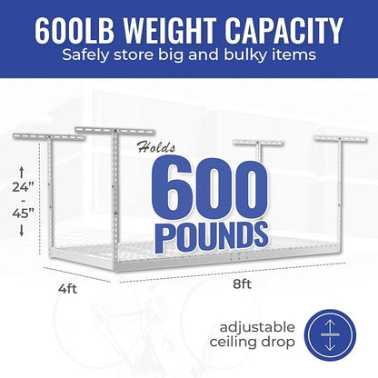 SafeRacks 4 ft x 8 ft Overhead Storage Rack Adjustable 24 in - 45in Height - Image 5