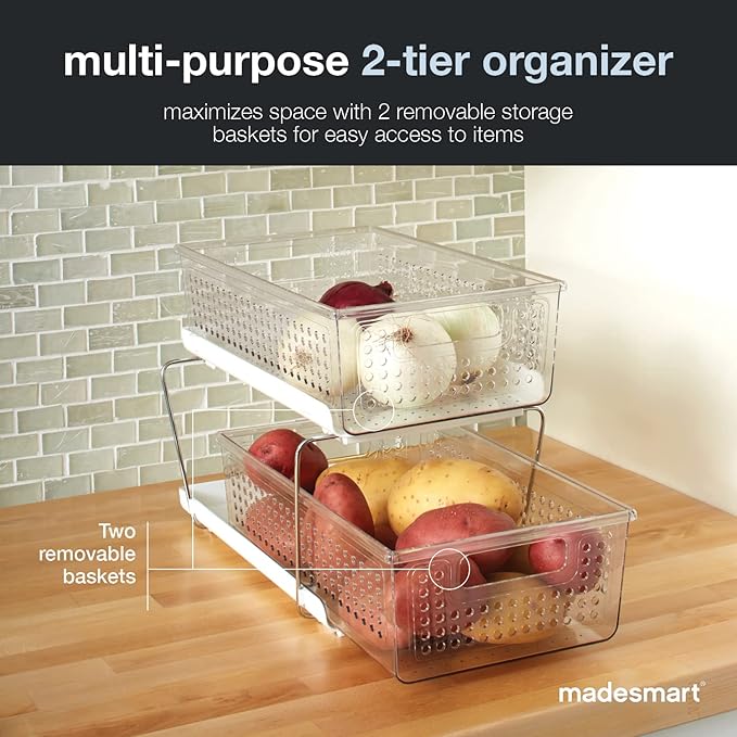 madesmart 2 Tier Organizer, Under Cabinet Storage - Image 3