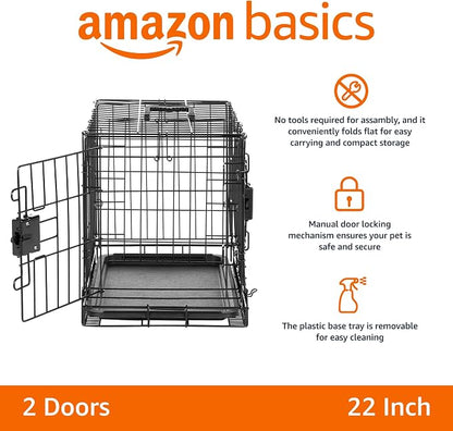 Amazon Basics Durable, Foldable Metal Wire Dog Crate - Image 2