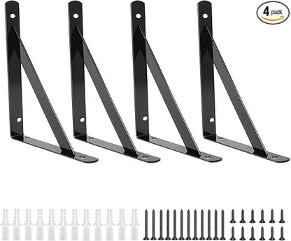 4 Pack L 6" x H 4" Heavy Duty Shelf Brackets by Unknown