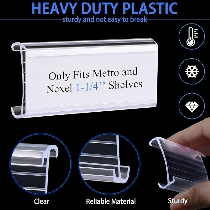 300 Pieces Wire Shelf Label Holders Wire Label Holder Plastic Shelf Tags - Image 3