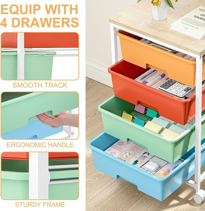 Utility-Rolling-Storage-Drawer-Craft-Cart-Organizer - Image 4