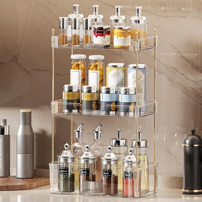 Akinbas 3 Tier Bathroom Organizer Countertop Makeup Perfume Tray Skincare - Image 7